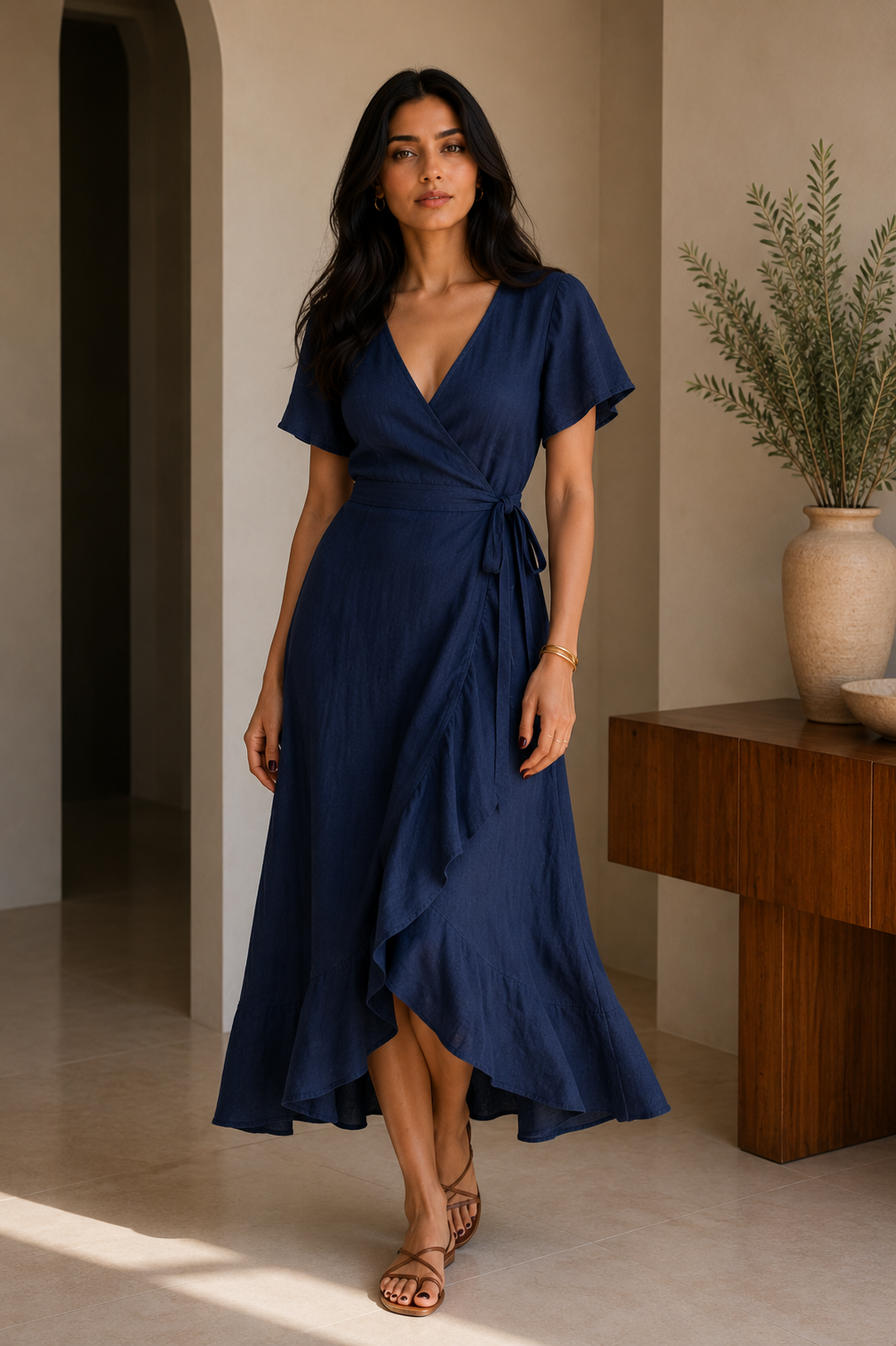 Indigo Wrap Dress