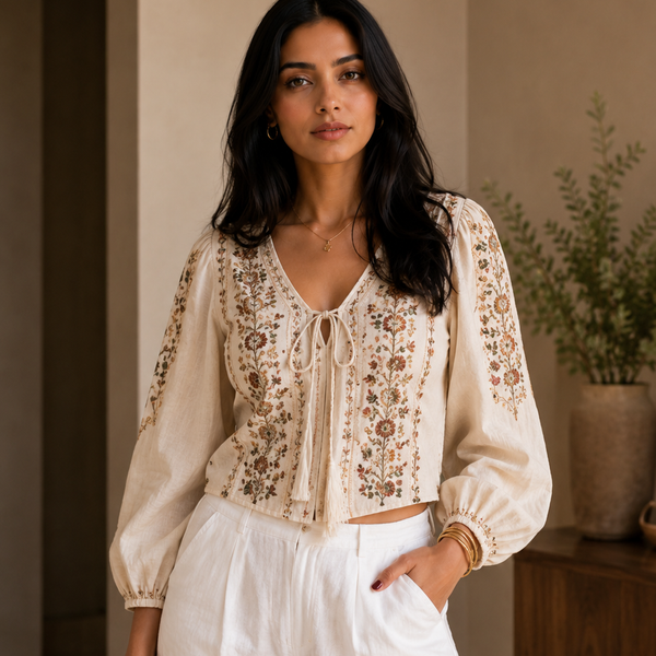 Earthy Embroidered Blouse